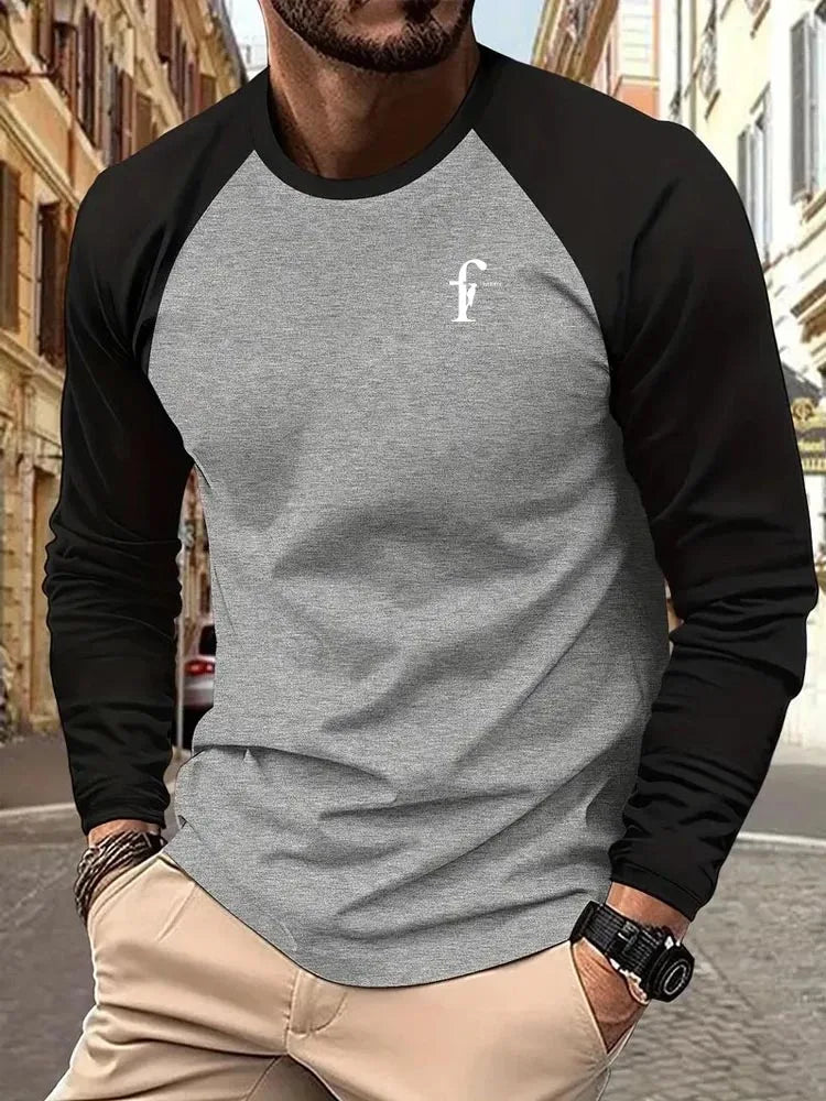 Men's T-shirt Pullover Sweatshirt Tee Top Long Sleeve Crew Neck Spring & Fall Fashion Basic Fashion Vacation Street Going out