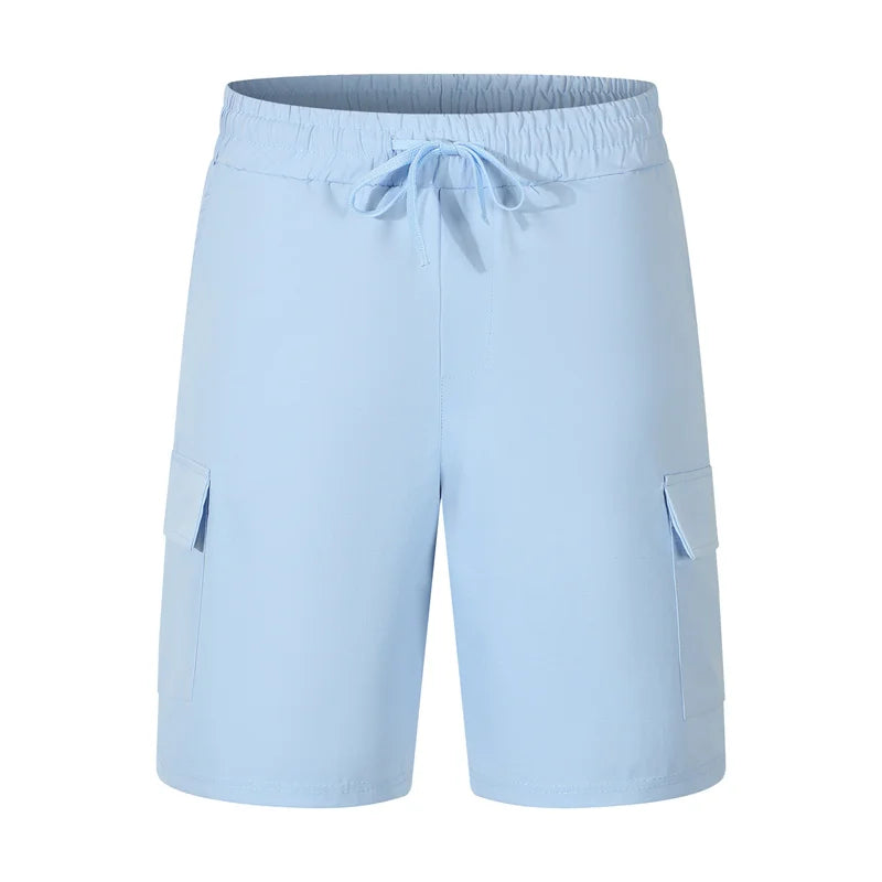 New Multi-Pocket sweatpants Men Shorts Summer cotton linen Comfortable Loose Cargo Short Pants Outdoor Casual Sports Beach Pants