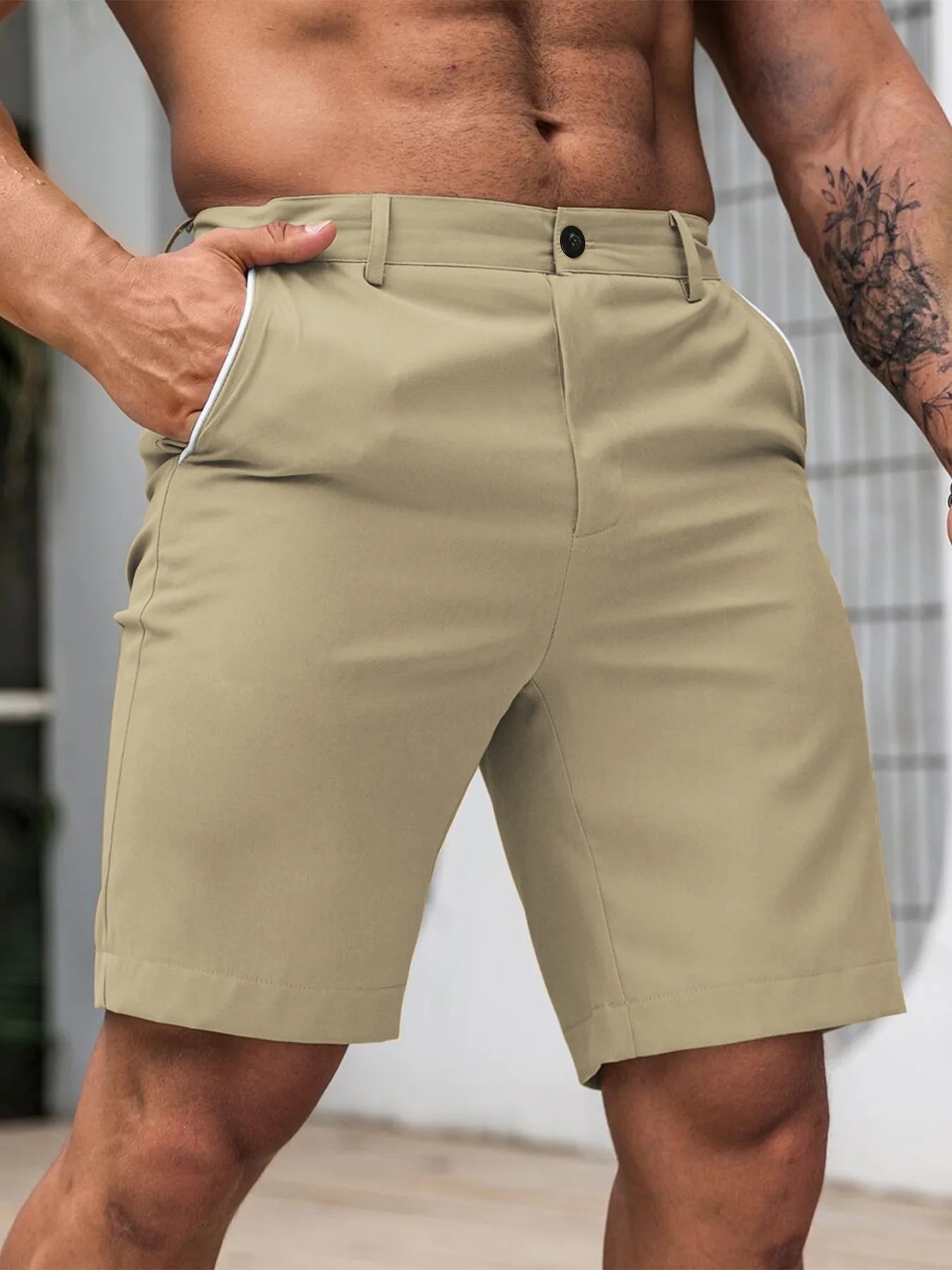 2025 New Men's British Style Suit Shorts Summer Men's Casual Fashion Shorts Handsome Solid Color Shorts