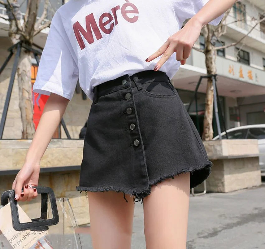 Womens Shorts Wide Short Pants for Women To Wear Baggy Culotte Skirt Office Work Denim Loose Jeans Classic Youthful Elasticty XL