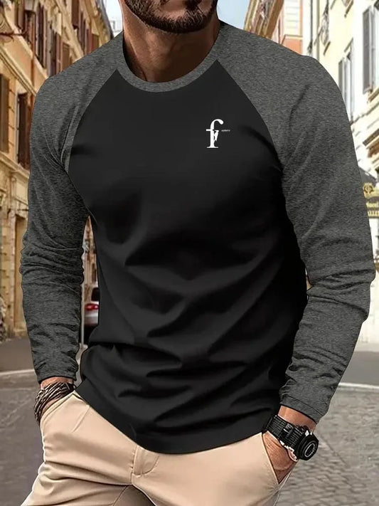 Men's T-shirt Pullover Sweatshirt Tee Top Long Sleeve Crew Neck Spring & Fall Fashion Basic Fashion Vacation Street Going out