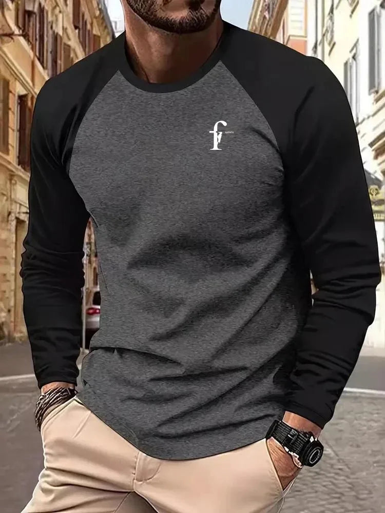 Men's T-shirt Pullover Sweatshirt Tee Top Long Sleeve Crew Neck Spring & Fall Fashion Basic Fashion Vacation Street Going out