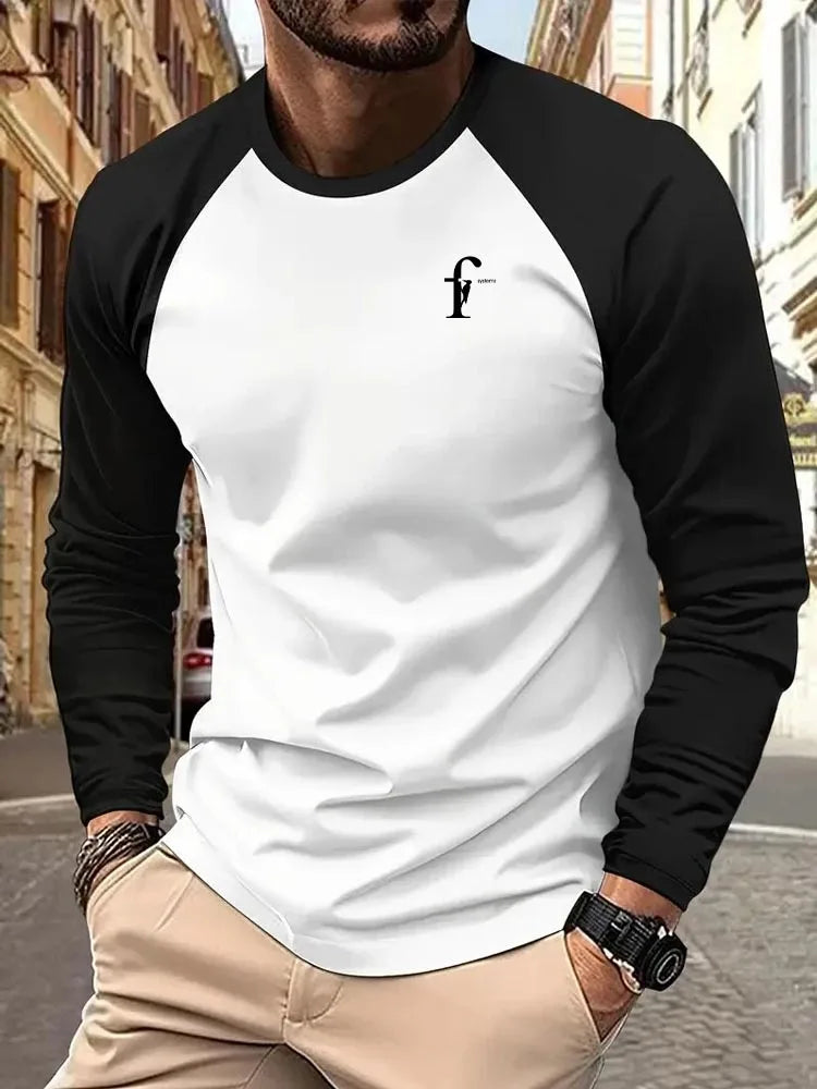 Men's T-shirt Pullover Sweatshirt Tee Top Long Sleeve Crew Neck Spring & Fall Fashion Basic Fashion Vacation Street Going out
