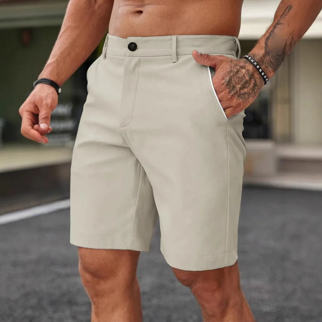 2025 New Men's British Style Suit Shorts Summer Men's Casual Fashion Shorts Handsome Solid Color Shorts
