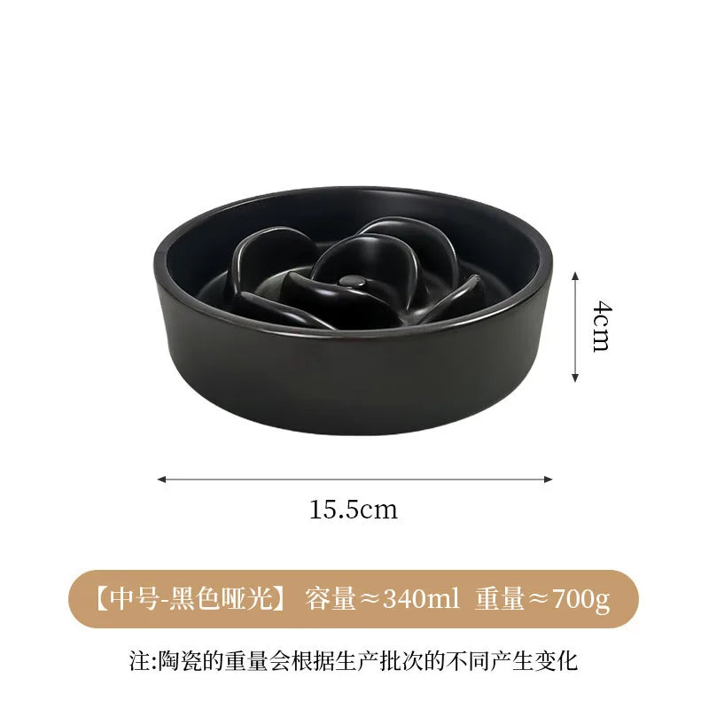 Creative Simple Solid Color Pet Bowl With Bowl Stand To Prevent Tipping Over Cat Bowl Anti-Choking Feeding Bowl Cat Water Bowl