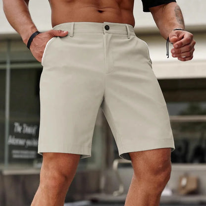 2025 New Men's British Style Suit Shorts Summer Men's Casual Fashion Shorts Handsome Solid Color Shorts
