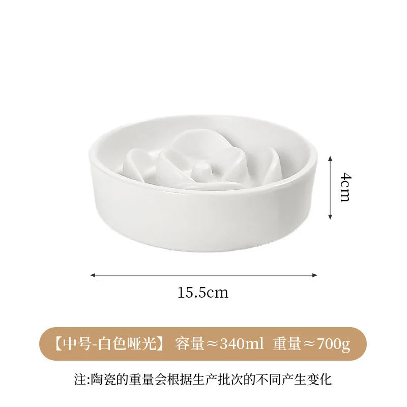 Creative Simple Solid Color Pet Bowl With Bowl Stand To Prevent Tipping Over Cat Bowl Anti-Choking Feeding Bowl Cat Water Bowl