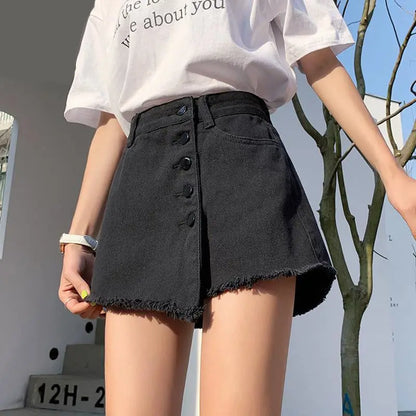 Womens Shorts Wide Short Pants for Women To Wear Baggy Culotte Skirt Office Work Denim Loose Jeans Classic Youthful Elasticty XL