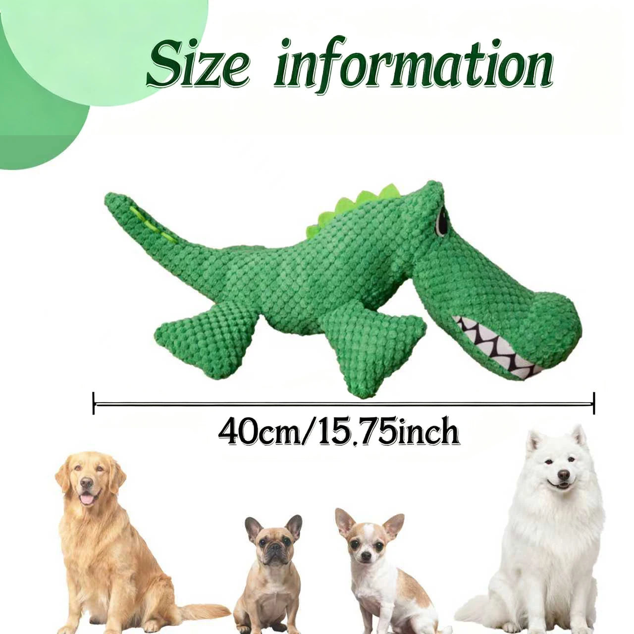 Pet Chew-Resistant Plush Interactive Toy with Sound, Dinosaur Shape, Crocodile, Suitable for Large, Medium, and Small Pets Like Cats and Dogs, Double-Layer Fabric, Built-In Airbag