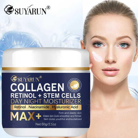 SUYARUN Anti-Aging Retinol Collagen Stem Cell Face Cream - Firming Hydrating Moisturizer Reduces Wrinkles & Fine Lines, All Skin
