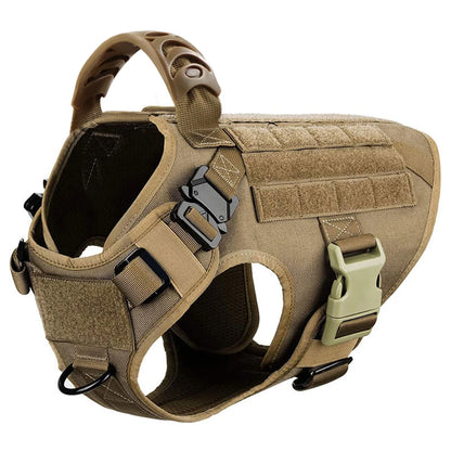 Large Dog Collar Military Dog Harness Leash Molle Pouches Pet Training Vest Tactical German Shepherd Harnesses Dogs Accessories