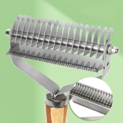 Dog Comb Knife Dog Brush Bamboo Double-sided Cat Comb Stainless Steel Pet Hair Remover Solid Wood Hair Knot Cleaning Dogs Brush