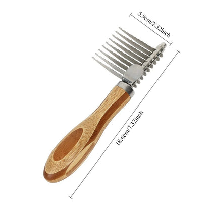 Dog Comb Knife Dog Brush Bamboo Double-sided Cat Comb Stainless Steel Pet Hair Remover Solid Wood Hair Knot Cleaning Dogs Brush