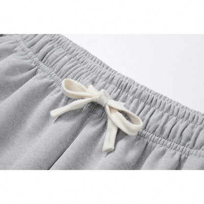 Men's Regular Fit Solid Color Drawstring Waist Sports Pants Autumn and Winter Casual Pocket Design Pants Men's Daily Trousers