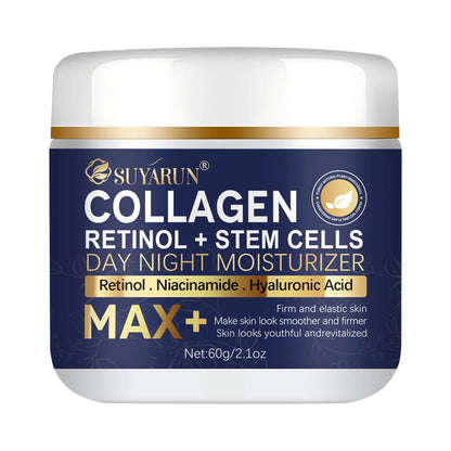 SUYARUN Anti-Aging Retinol Collagen Stem Cell Face Cream - Firming Hydrating Moisturizer Reduces Wrinkles & Fine Lines, All Skin