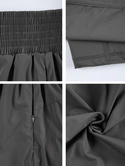 CHRLEISURE Women's Running Shorts with Zipper Pockets Quick-Dry Gym Shorts with Liner Elastic Waist Band Athletic Shorts