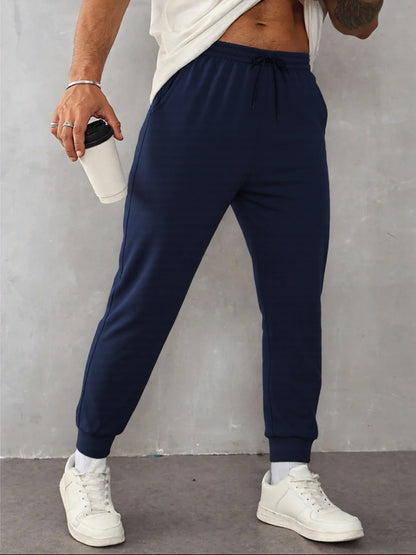 Autumn Men's Sweatpant Casual Solid Color Pants Fashion Fleece Pant Trendy Jogging Unisex Trousers Versatile Classic Trouser