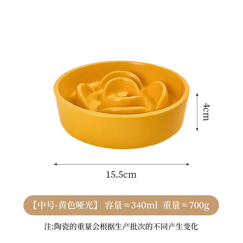 Creative Simple Solid Color Pet Bowl With Bowl Stand To Prevent Tipping Over Cat Bowl Anti-Choking Feeding Bowl Cat Water Bowl