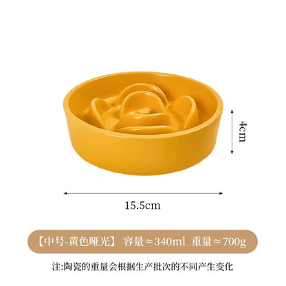 Creative Simple Solid Color Pet Bowl With Bowl Stand To Prevent Tipping Over Cat Bowl Anti-Choking Feeding Bowl Cat Water Bowl