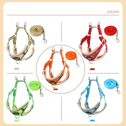 Dog Harness Adjustable Vest Walking Traction Rope Set for Dog Collar Breathable Mesh Harness for Small Medium Cat Dog Pet Lead