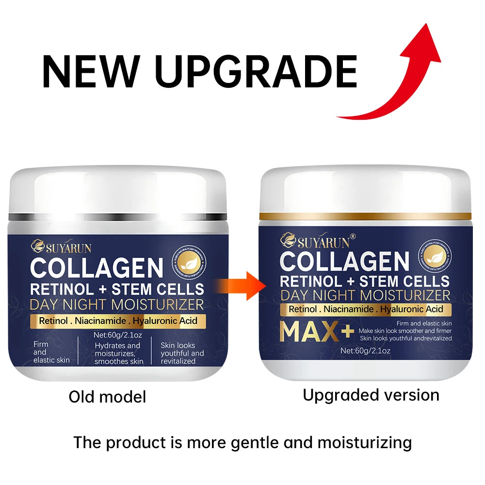 SUYARUN Anti-Aging Retinol Collagen Stem Cell Face Cream - Firming Hydrating Moisturizer Reduces Wrinkles & Fine Lines, All Skin