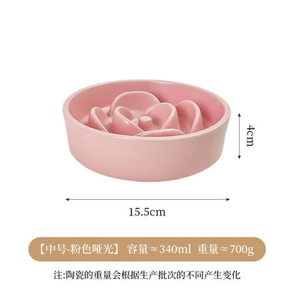 Creative Simple Solid Color Pet Bowl With Bowl Stand To Prevent Tipping Over Cat Bowl Anti-Choking Feeding Bowl Cat Water Bowl
