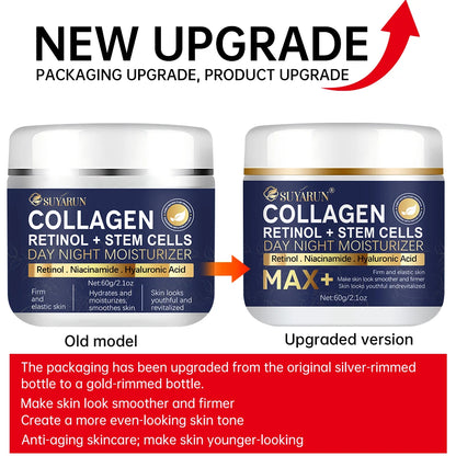 SUYARUN Anti-Aging Retinol Collagen Stem Cell Face Cream - Firming Hydrating Moisturizer Reduces Wrinkles & Fine Lines, All Skin