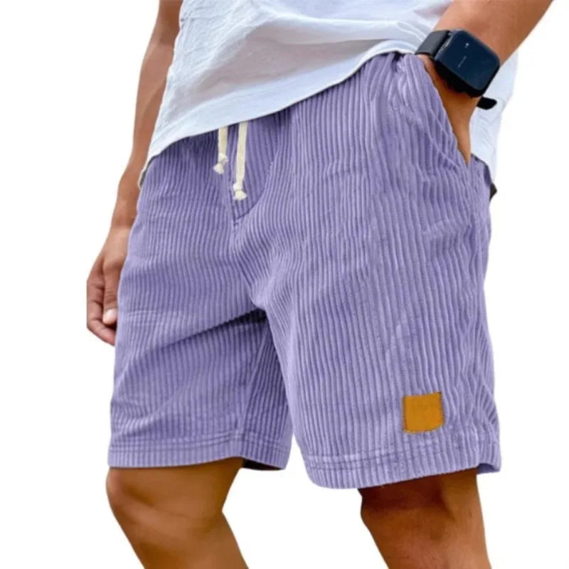 Men's Retro Corduroy Casual Shorts Men Fashion Solid Sweatpants Harajuku Corduroy Short Pants New Men Clothing Roupas
