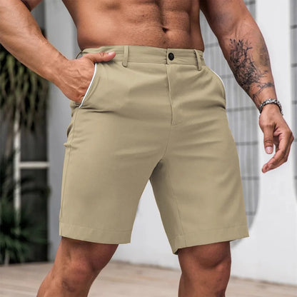 2025 New Men's British Style Suit Shorts Summer Men's Casual Fashion Shorts Handsome Solid Color Shorts