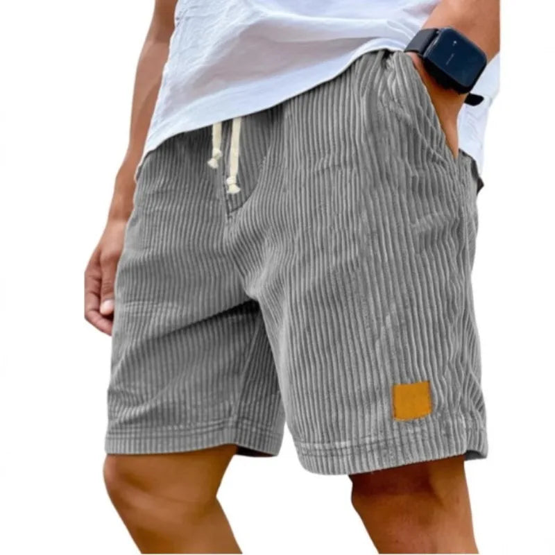 Men's Retro Corduroy Casual Shorts Men Fashion Solid Sweatpants Harajuku Corduroy Short Pants New Men Clothing Roupas