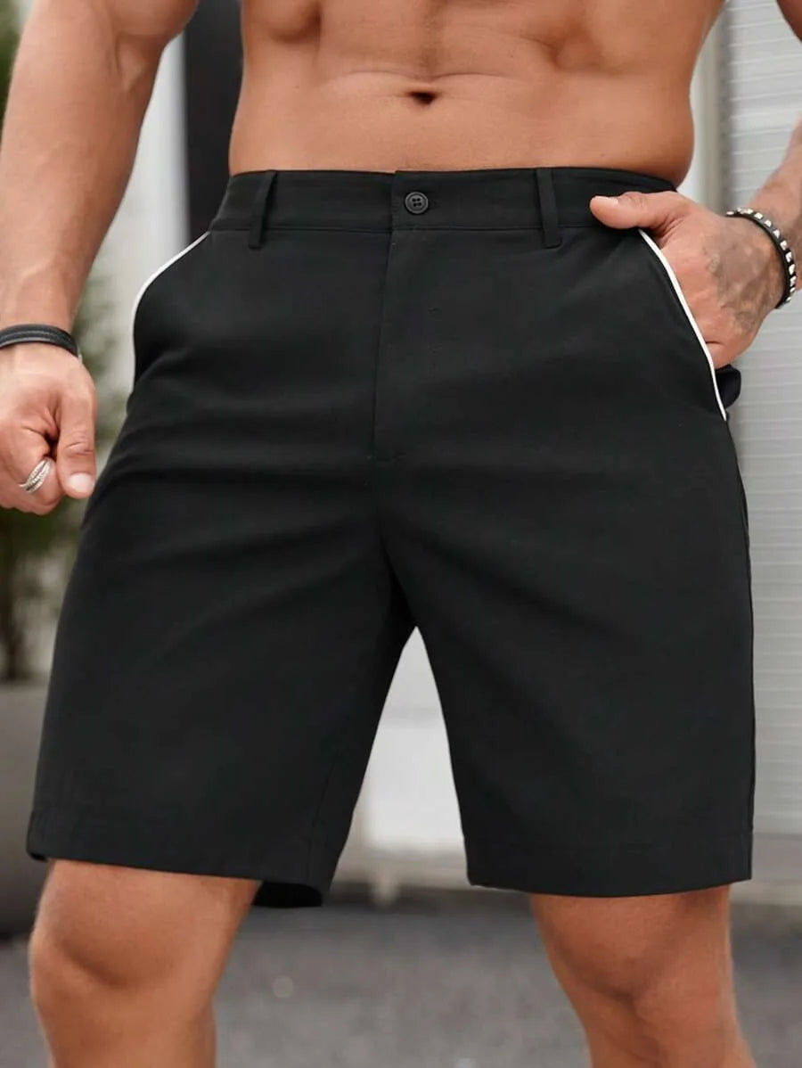 2025 New Men's British Style Suit Shorts Summer Men's Casual Fashion Shorts Handsome Solid Color Shorts