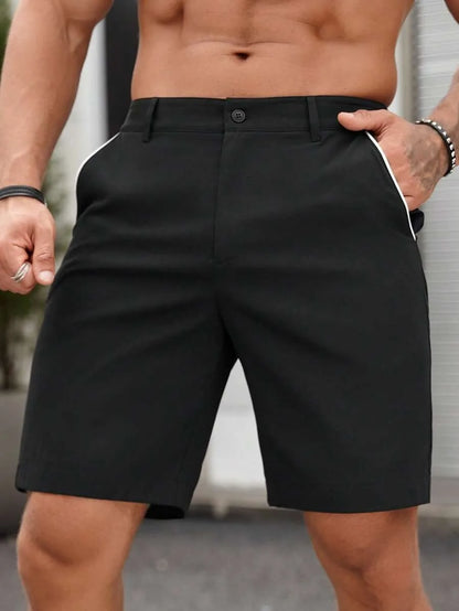 2025 New Men's British Style Suit Shorts Summer Men's Casual Fashion Shorts Handsome Solid Color Shorts