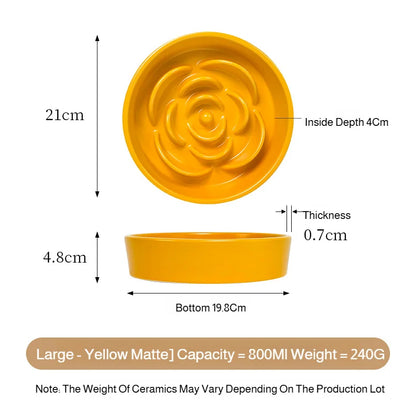 Creative Simple Solid Color Pet Bowl With Bowl Stand To Prevent Tipping Over Cat Bowl Anti-Choking Feeding Bowl Cat Water Bowl