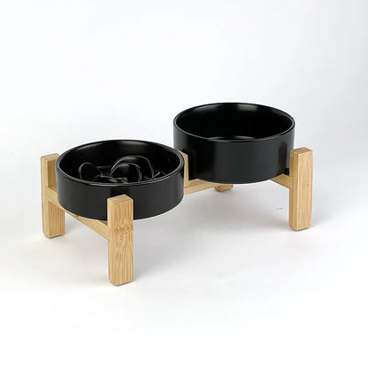 Creative Simple Solid Color Pet Bowl With Bowl Stand To Prevent Tipping Over Cat Bowl Anti-Choking Feeding Bowl Cat Water Bowl