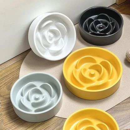 Creative Simple Solid Color Pet Bowl With Bowl Stand To Prevent Tipping Over Cat Bowl Anti-Choking Feeding Bowl Cat Water Bowl