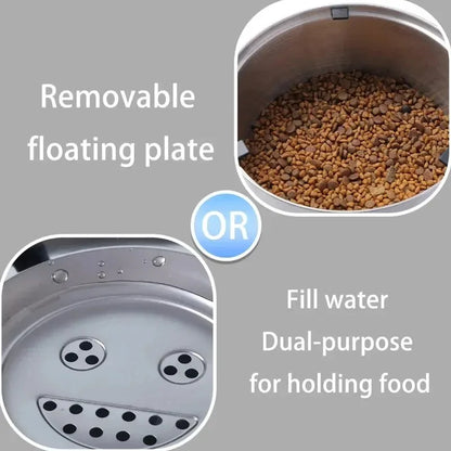 No Spill Water Bowl for Dogs, 1L/3L Stainless Steel Non-Slip Slow Feeder Dog Bowl, Dispenser for Medium Large Dogs and Cats