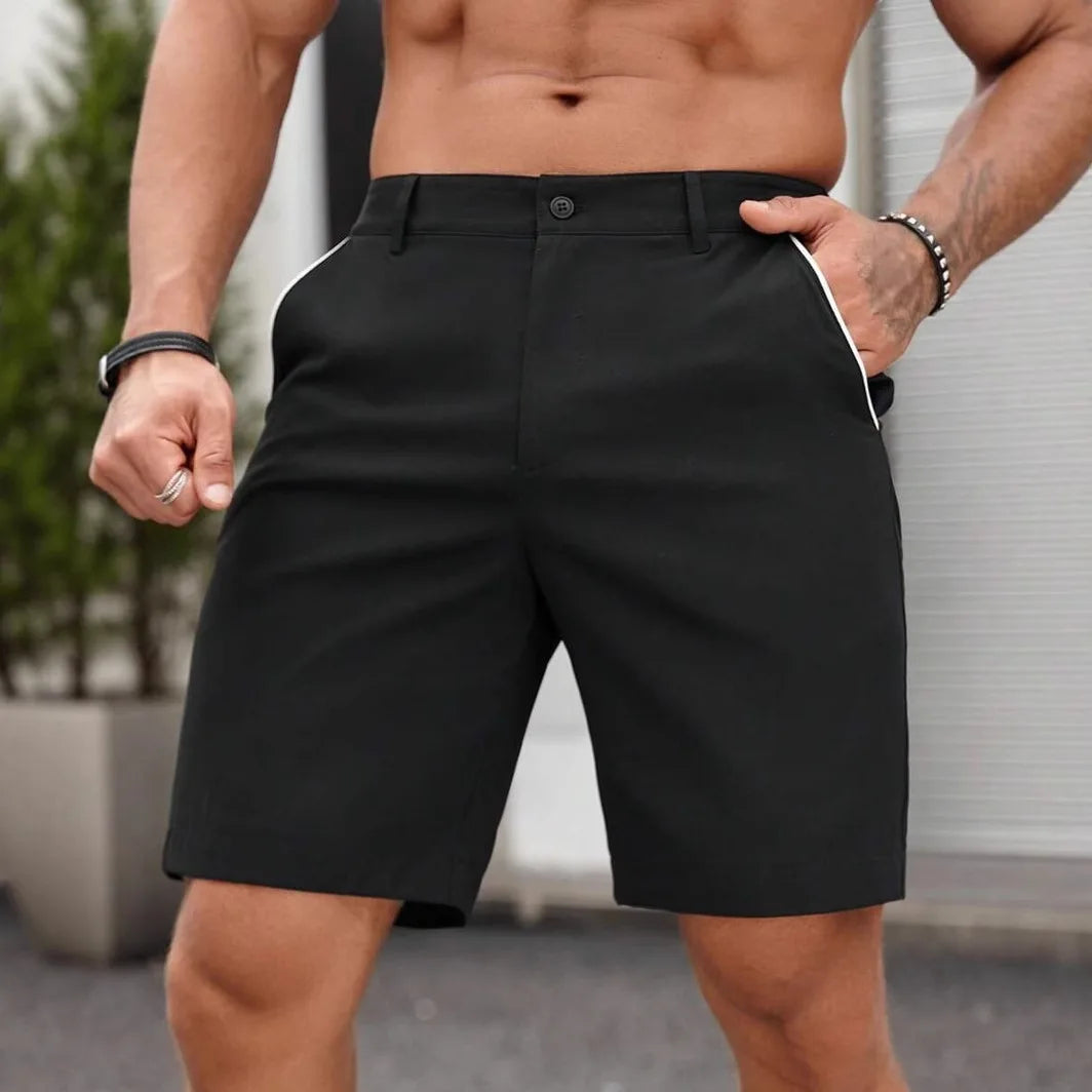 2025 New Men's British Style Suit Shorts Summer Men's Casual Fashion Shorts Handsome Solid Color Shorts