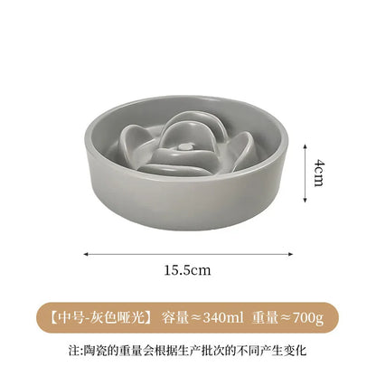 Creative Simple Solid Color Pet Bowl With Bowl Stand To Prevent Tipping Over Cat Bowl Anti-Choking Feeding Bowl Cat Water Bowl