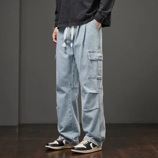 Fashion Brand Jeans for Men Autumn and Winter New Loose Casual Sports Straight Leg N Pants for Men