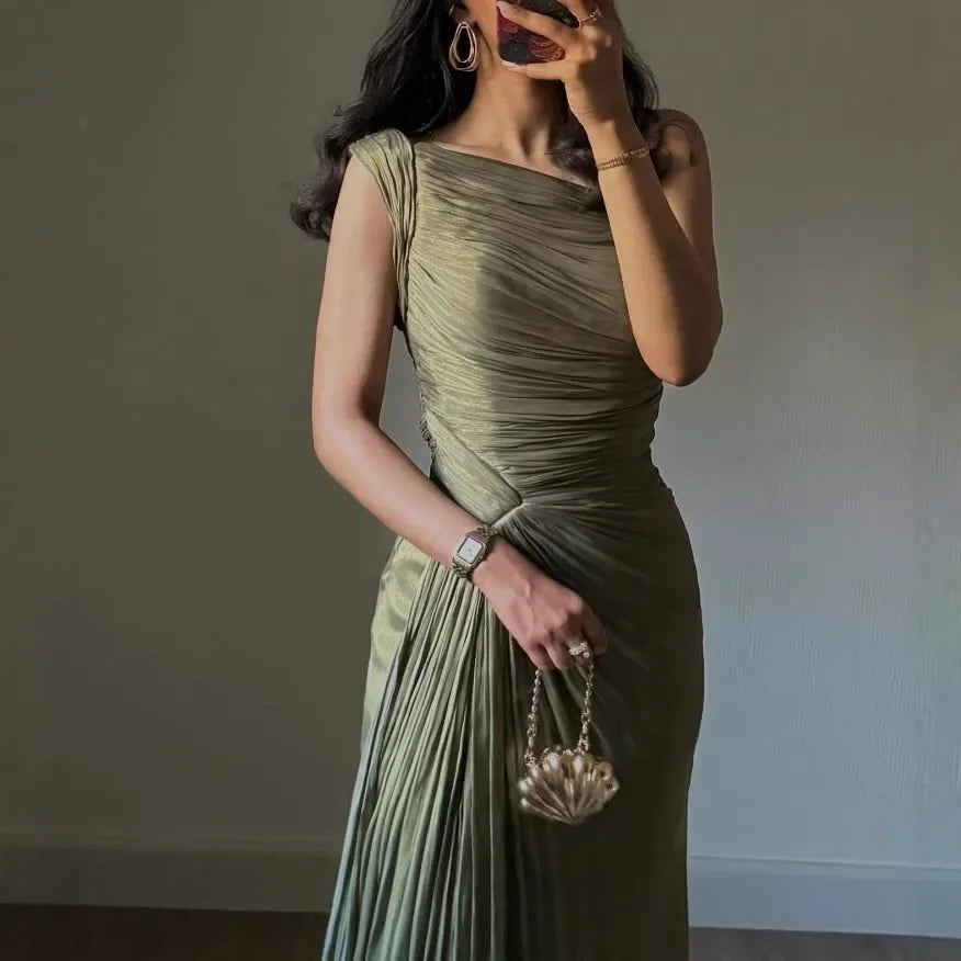 Independent Station Amazon Ruched Sash Bright Crystal Evening Dress Women's Clothing Prom Dress Wedding Party Dress